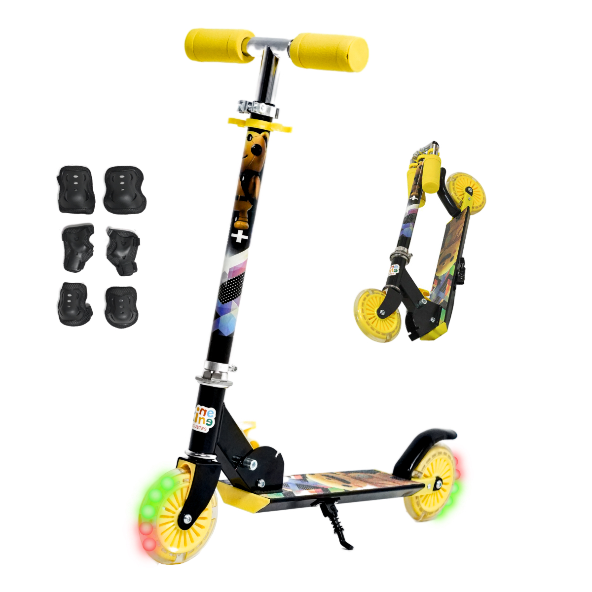 Foto 2 pulgar | Scooter Guevara Sports Infantil Plegable y Ajustable con 2 Ruedas y Luz Led