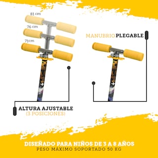 Foto 6 | Scooter Guevara Sports Infantil Plegable y Ajustable con 2 Ruedas y Luz Led