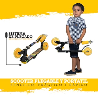 Foto 7 | Scooter Guevara Sports Infantil Plegable y Ajustable con 2 Ruedas y Luz Led