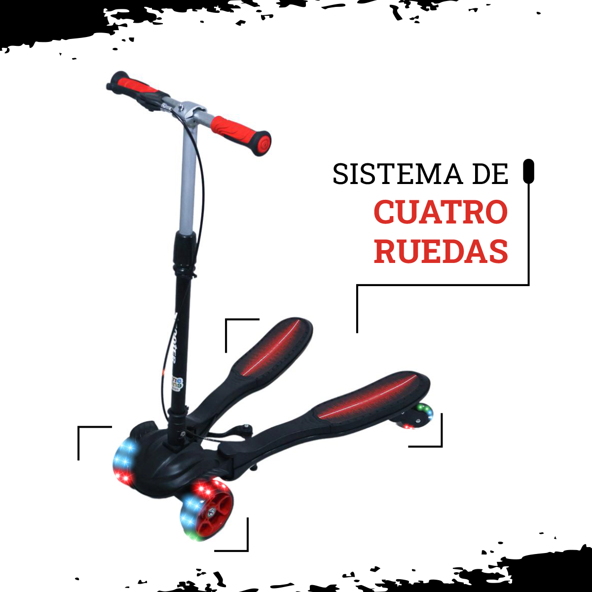 Foto 5 pulgar | Scooter de Pie Guevara Sports Negro con Luz Led