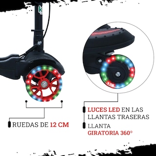 Foto 5 | Scooter de Pie Guevara Sports Negro con Luz Led