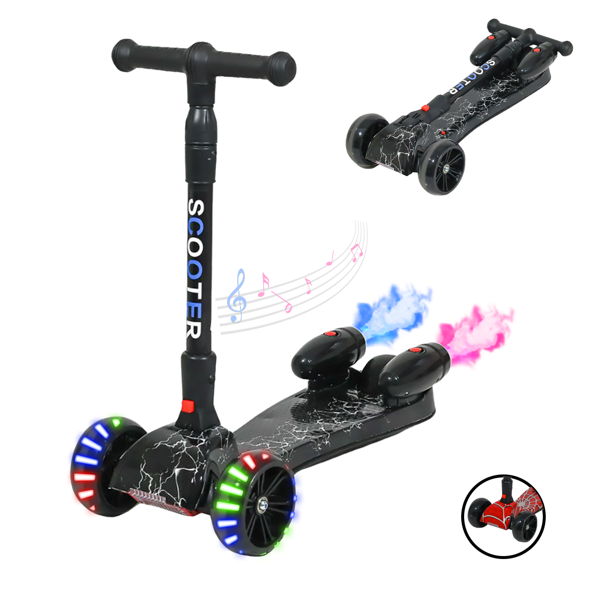 Foto 1 | Scooter Plegable Guevara Sports Negro Portátil