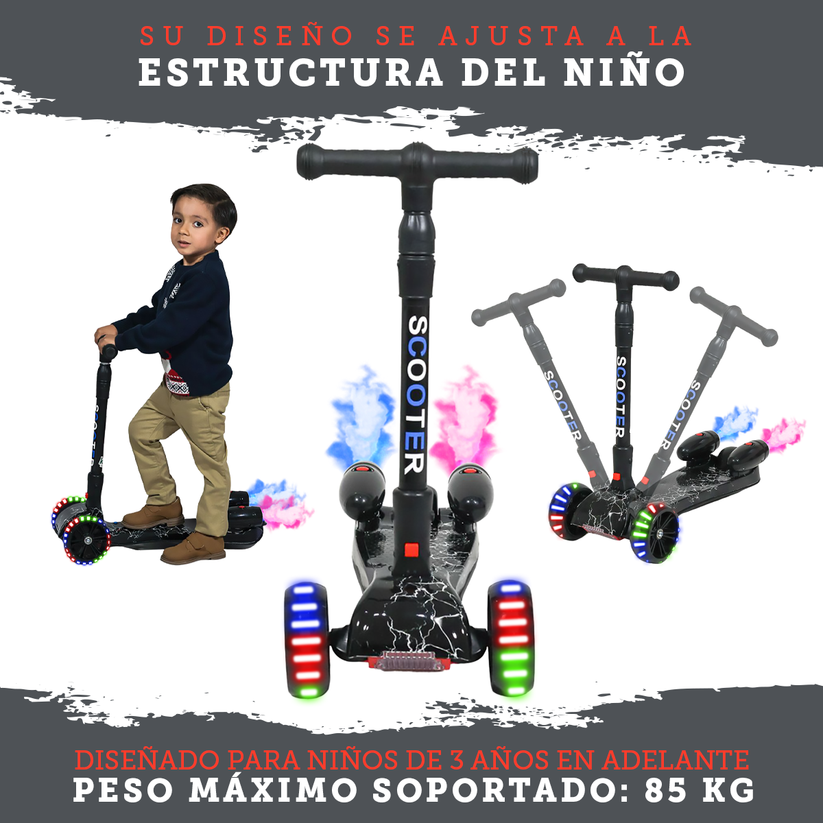 Foto 5 | Scooter Plegable Guevara Sports Negro Portátil