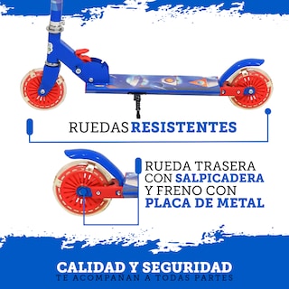 Foto 4 | Scooter Guevara Sports Infantil Azul Plegable y Ajustable con 2 Ruedas y Luz Led