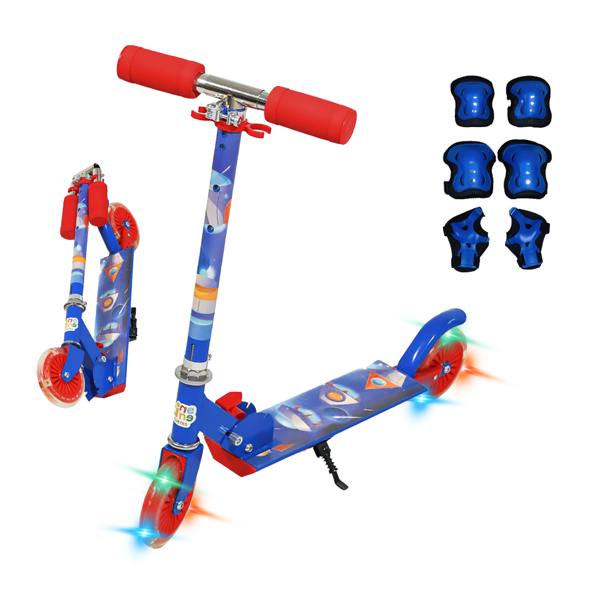 Foto 8 | Scooter Guevara Sports Infantil Azul Plegable y Ajustable con 2 Ruedas y Luz Led