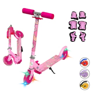 Foto 1 | Patín del Diablo Guevara Sports Rosa Infantil Plegable y Ajustable con 2 Ruedas y Luz Led
