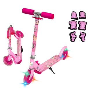 Foto 7 | Patín del Diablo Guevara Sports Rosa Infantil Plegable y Ajustable con 2 Ruedas y Luz Led