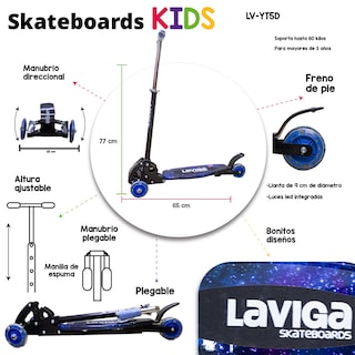 Foto 2 | Scooter Patín Para Niños Con Luz Led Diseño Galaxia
