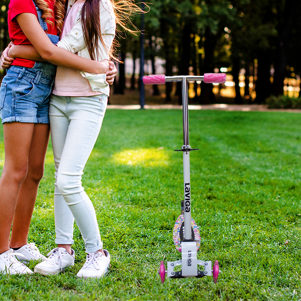 Foto 6 | Scooter Patín Para Niños Con Luz Led Diseño Stickers Color Rosa