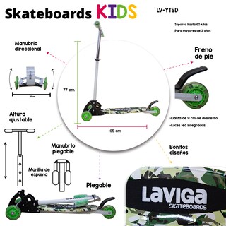 Foto 2 | Scooter Patín con Luz Led Verde para Niños