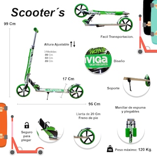 Foto 2 | Scooter Plegable Patín Juvenil Diseño Grafiti Color Verde