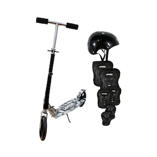 Foto 1 | Scooter Patín Plegable Juvenil Diseño Calaveras Con Accesorios Negros