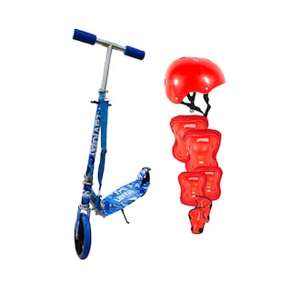 Foto 1 | Scooter Patín Plegable Juvenil Camuflaje Azul Con Accesorios Rojos