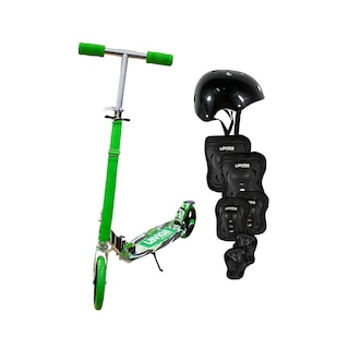 Foto 1 | Scooter Patín Plegable Juvenil Diseño Grafiti Verde Con Accesorios Negros