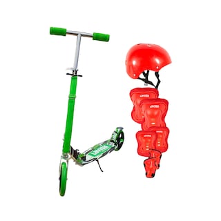 Foto 1 | Scooter Patín Plegable Juvenil Diseño Grafiti Verde Con Accesorios Rojos