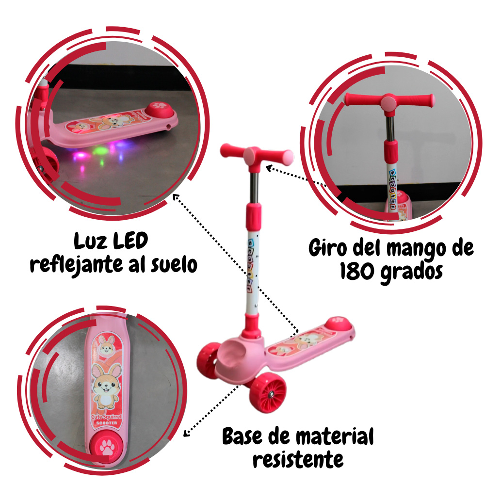 Foto 3 pulgar | Scooter Patin del Diablo Ajustable Rosa para Niña