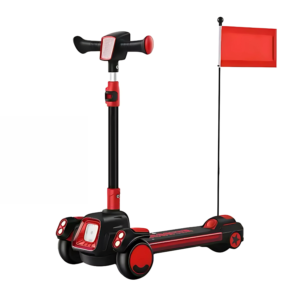 Scooter Plegable Ajustable con Luz Rojo para Niños