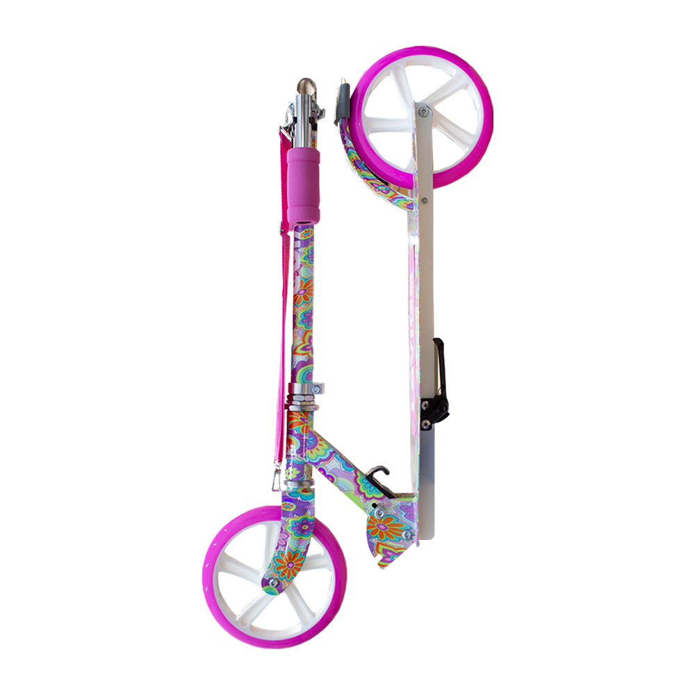 Foto 8 pulgar | Scooter Patín Juvenil Diseño Flores Con Casco Y Protecciones Color Rosa