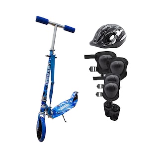 Foto 1 | Scooter Patín Juvenil Diseño Azul Camuflaje Con Casco Y Protecciones Color Negro