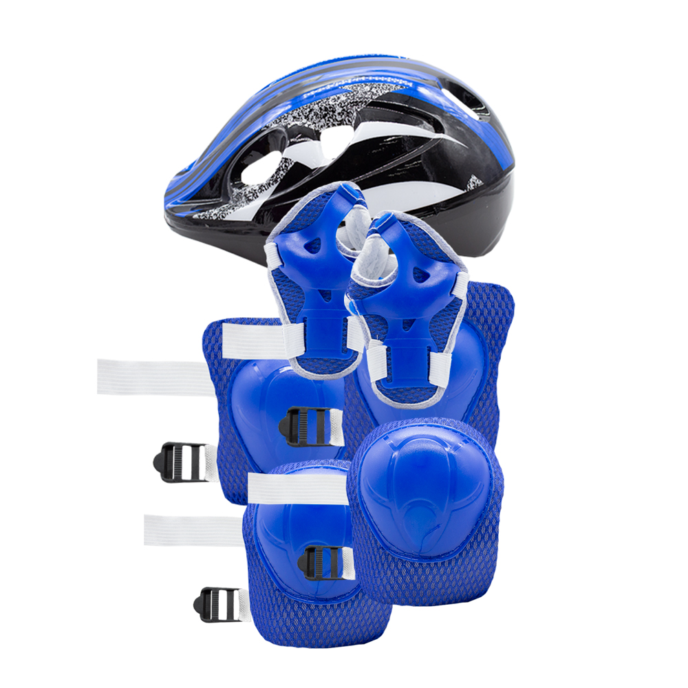 Foto 5 pulgar | Scooter Patín Juvenil Diseño Calaveras Con Casco Y Protecciones Azules