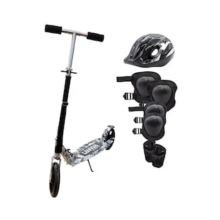 Foto 1 | Scooter Patín Juvenil Diseño Calaveras Con Casco Y Protecciones Color Negro