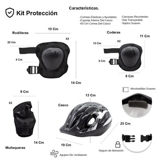 Foto 5 | Scooter Patín Juvenil Diseño Calaveras Con Casco Y Protecciones Color Negro