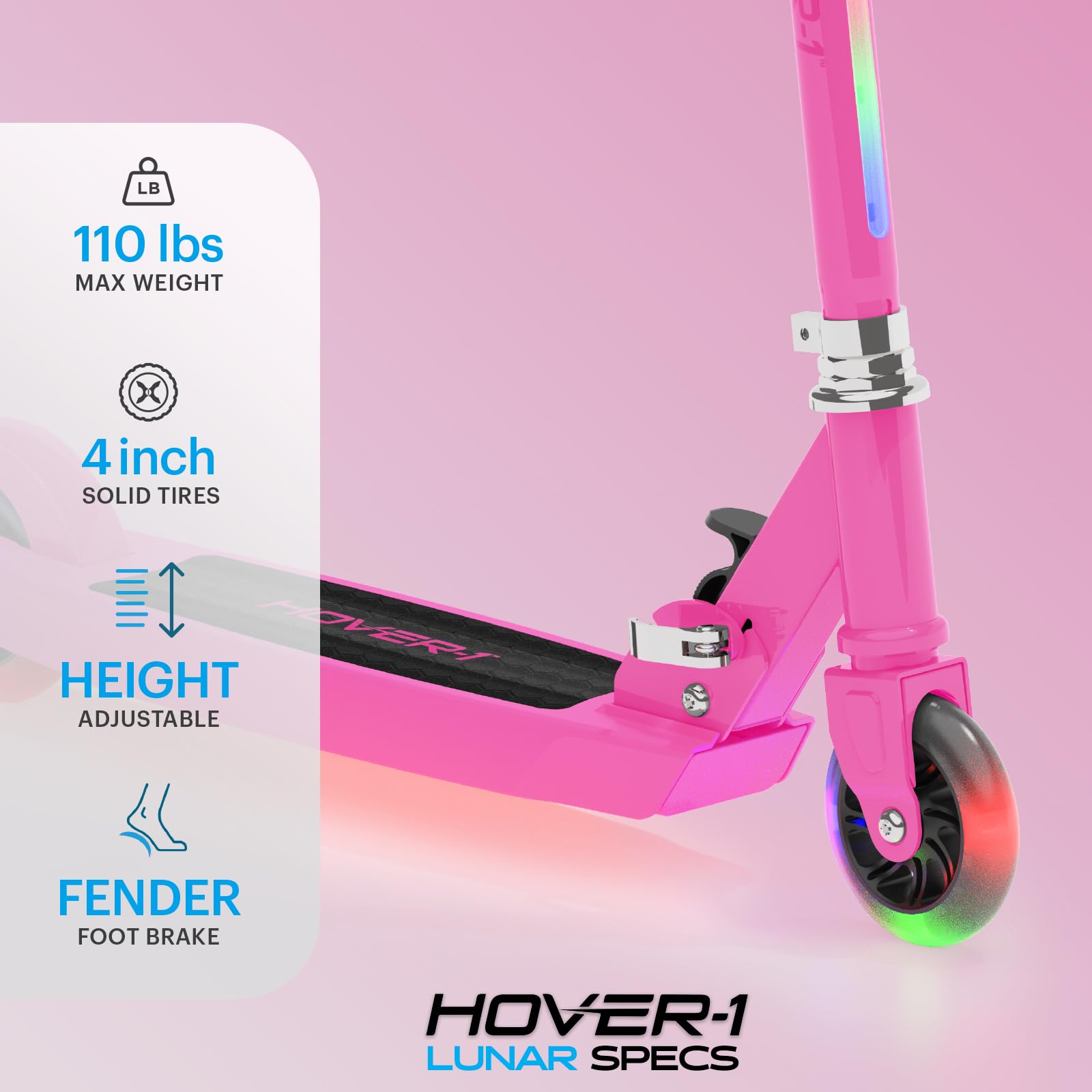 Foto 2 | Kick Scooter Hover-1 Lunar Kids Con Ruedas Con Iluminación Led - Venta Internacional.