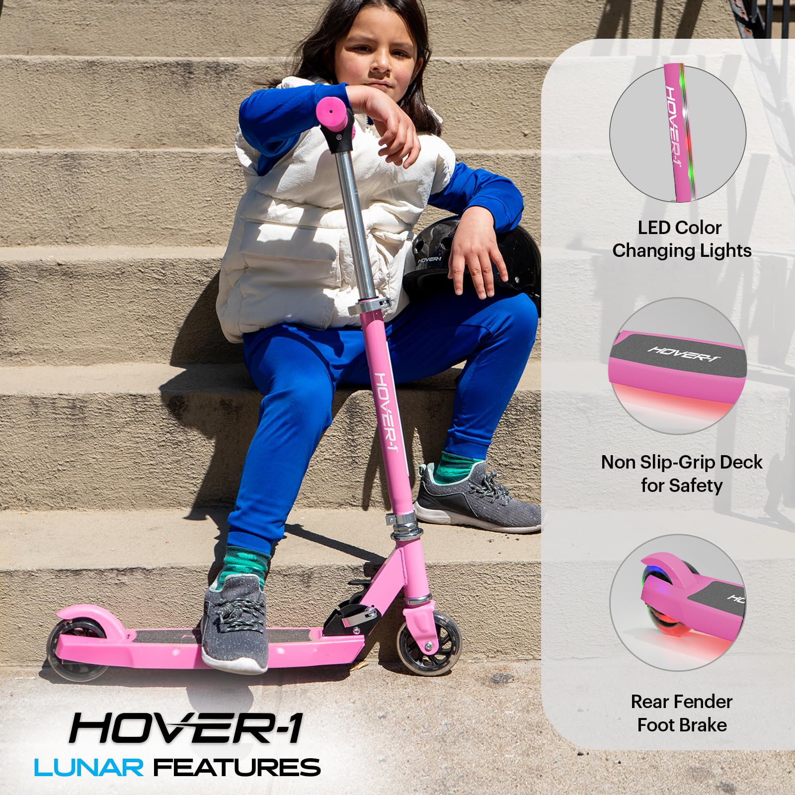 Foto 4 pulgar | Kick Scooter Hover-1 Lunar Kids Con Ruedas Con Iluminación Led - Venta Internacional.