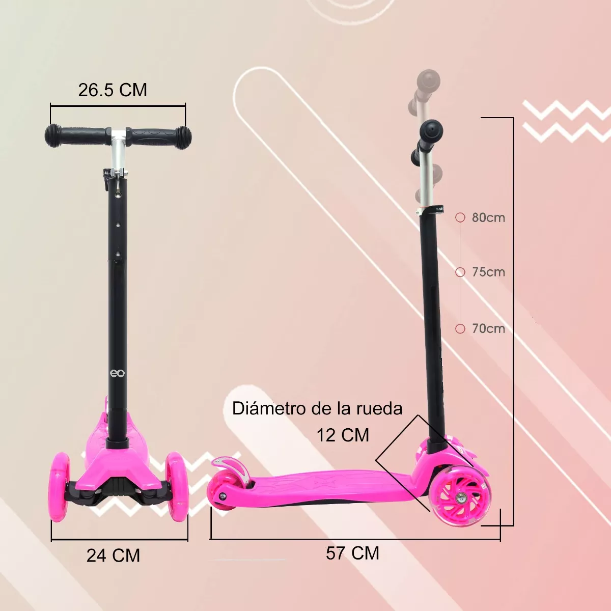 Foto 4 pulgar | Scooter de Pie Plegable para Niños Eo Safe Imports Esi-13062-1 Rosa