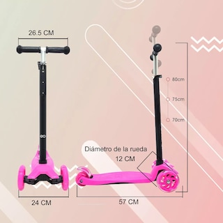 Foto 3 | Scooter de Pie Plegable para Niños Eo Safe Imports Esi-13062-1 Rosa