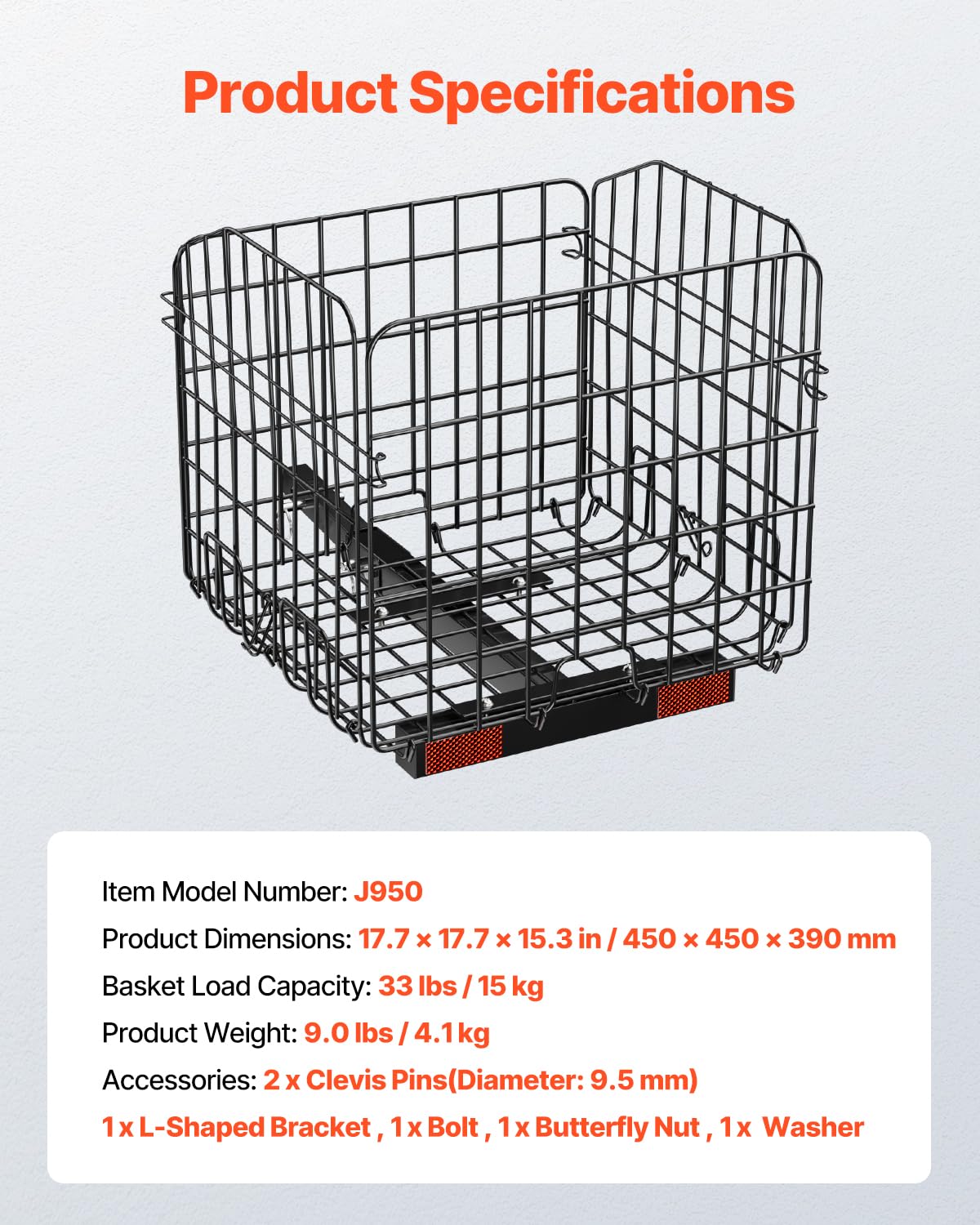 Foto 7 | Cesta Trasera Para Patinete Vevor, Con Alambre Metálico Plegable, 15 Kg De Capacidad - Venta Internacional.