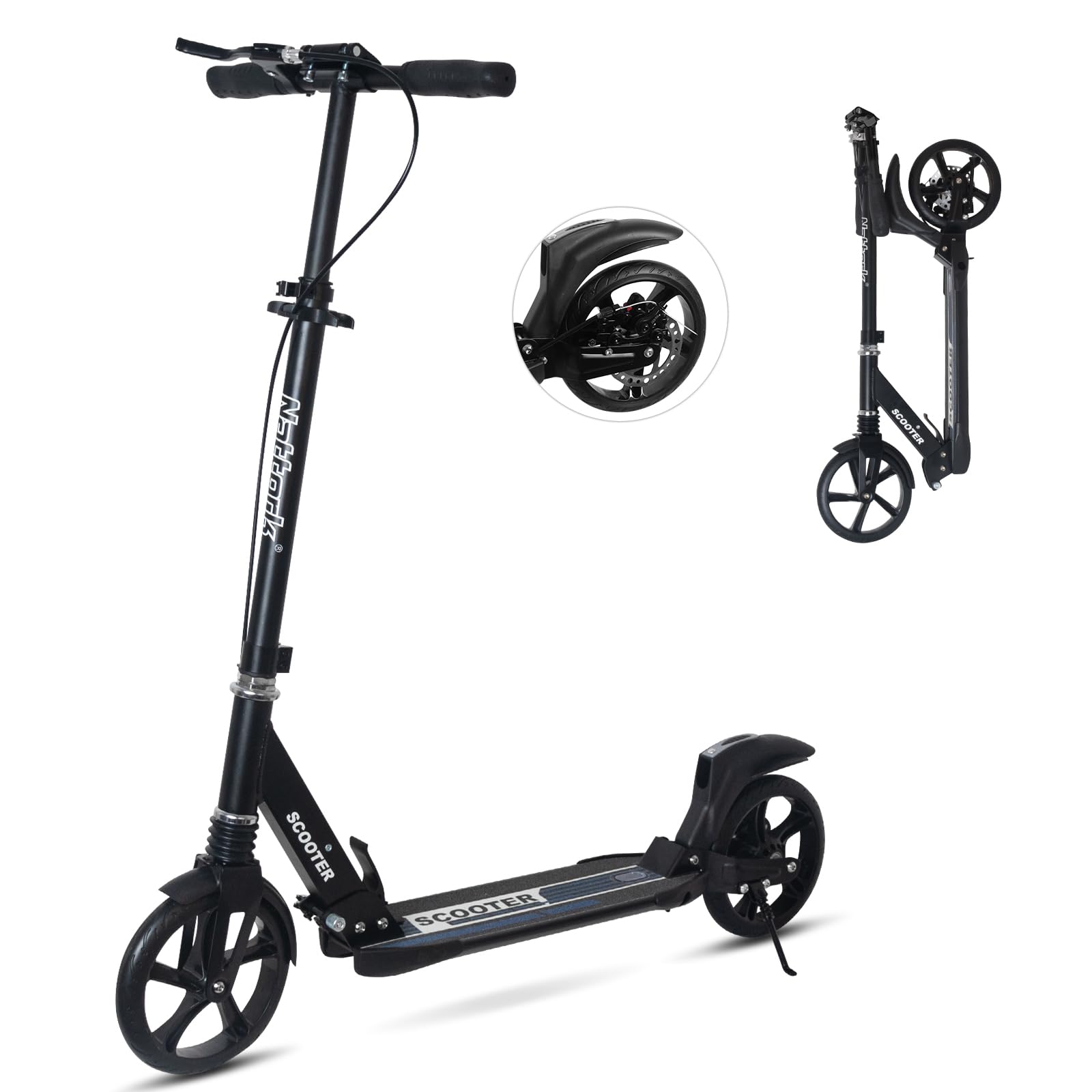 Scooter Nattork Big Wheel Para Niños De 8 A 12 Años Con Freno De Disco - Venta Internacional.