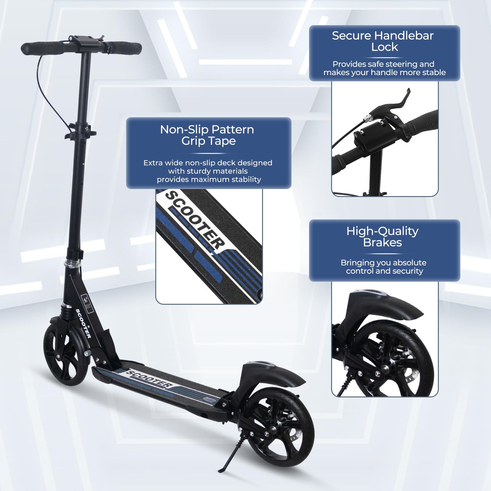 Foto 5 | Scooter Nattork Big Wheel Para Niños De 8 A 12 Años Con Freno De Disco - Venta Internacional.