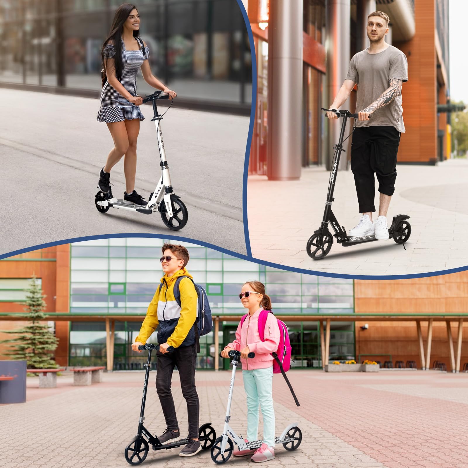 Foto 8 pulgar | Scooter Nattork Big Wheel Para Niños De 8 A 12 Años Con Freno De Disco - Venta Internacional.