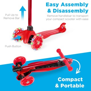 Foto 5 | Kick Scooter Best Choice Products Para Niños Con Ruedas Iluminadas, Color Rojo - Venta Internacional.