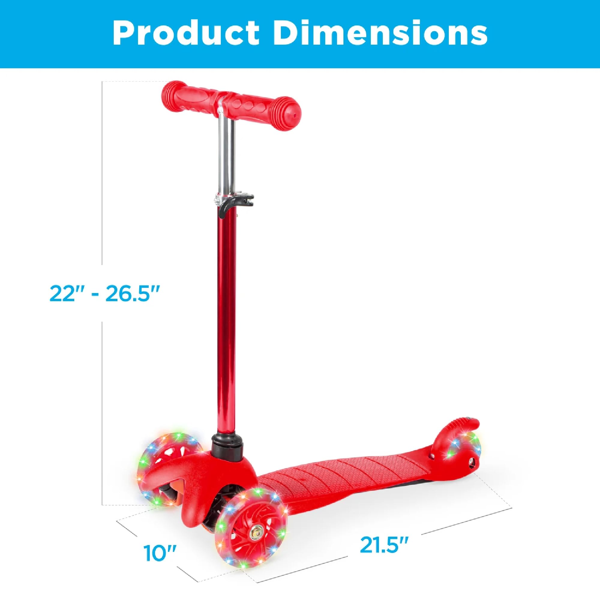 Foto 8 pulgar | Kick Scooter Best Choice Products Para Niños Con Ruedas Iluminadas, Color Rojo - Venta Internacional.