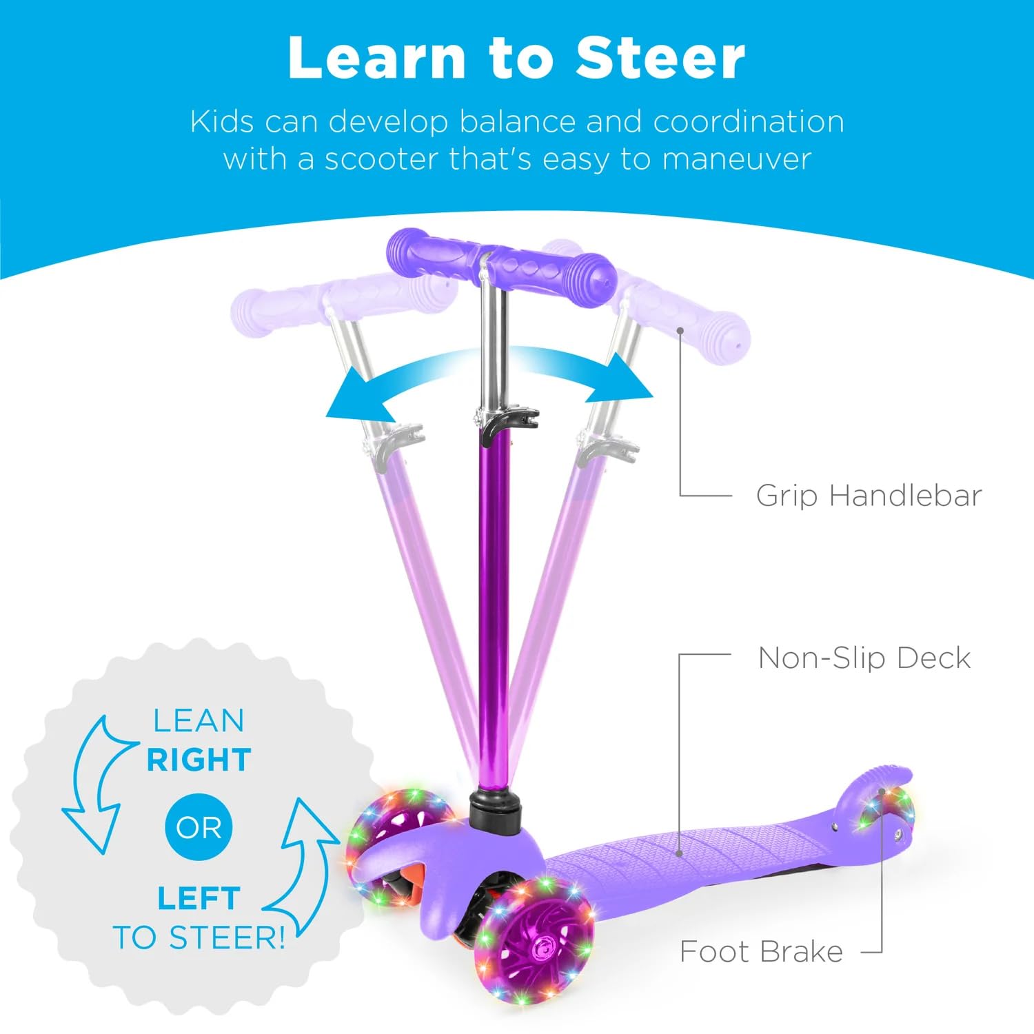 Foto 5 pulgar | Kick Scooter Best Choice Products Para Niños Con Ruedas Iluminadas - Venta Internacional.