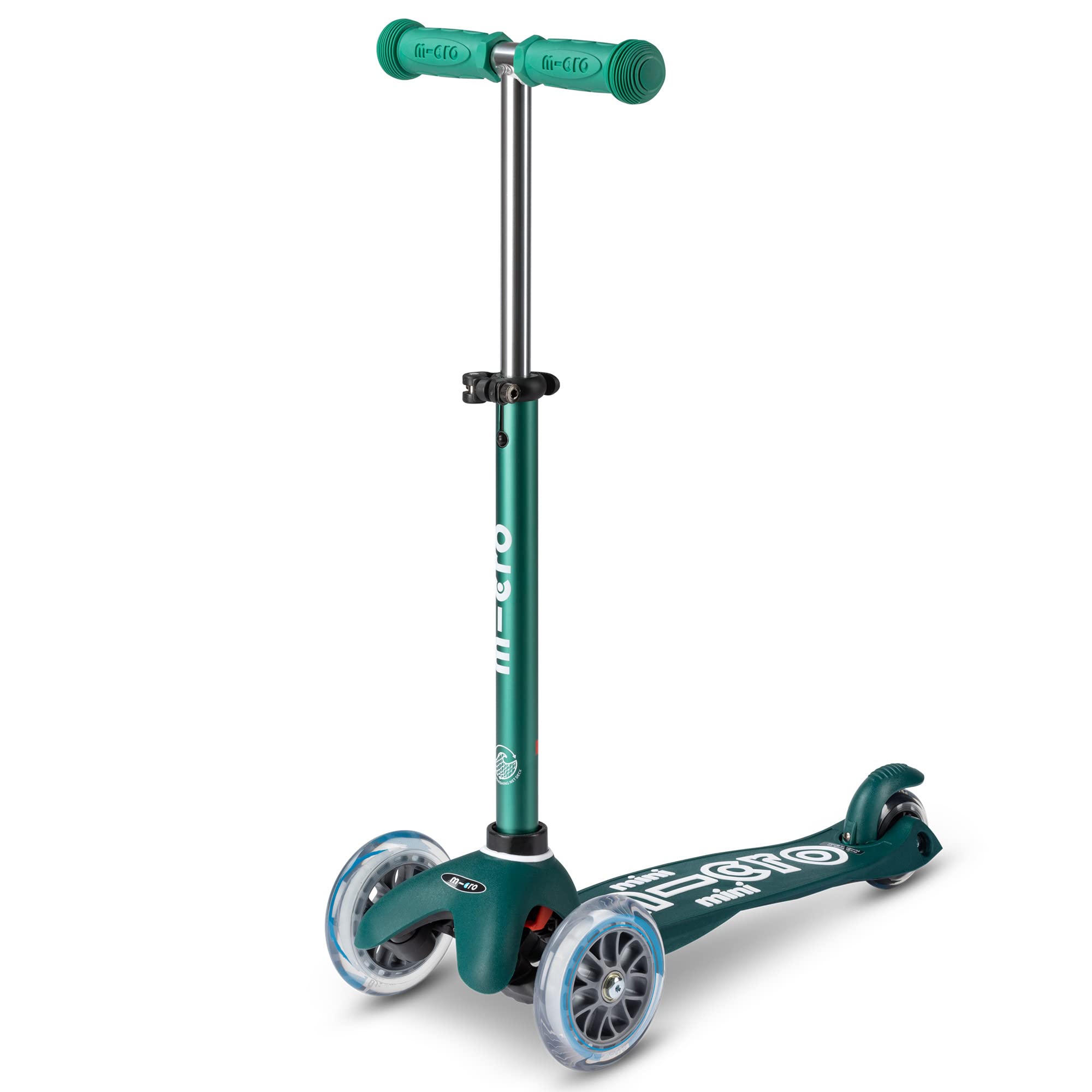 Patinete Micro Kickboard Mini Deluxe Eco De 3 Ruedas, Color Verde Oscuro - Venta Internacional.
