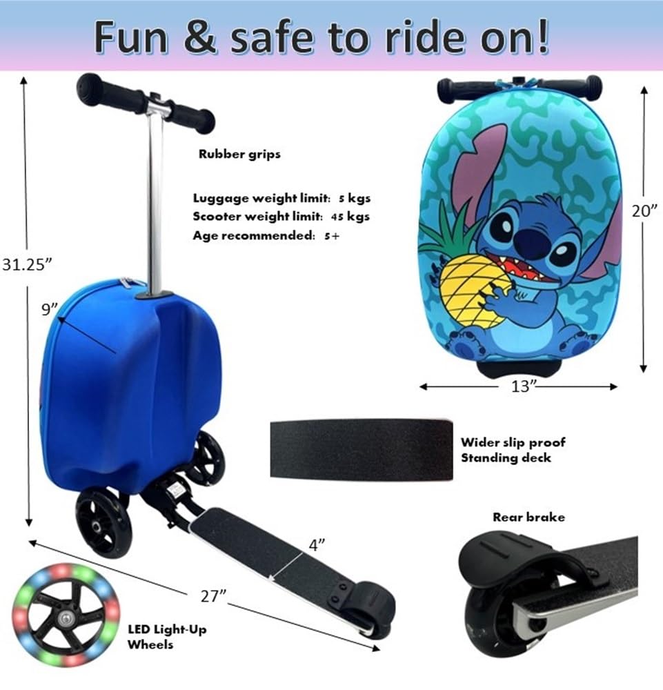 Foto 7 pulgar | Maleta Ride-on Scooter Fast Forward Con Licencia Para Niños De 18 Años - Venta Internacional.