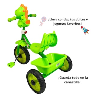 Foto 3 | Triciclo Infantil Dinosaurio Con Luces Y Sonidos 3 A 5 Años - Verde