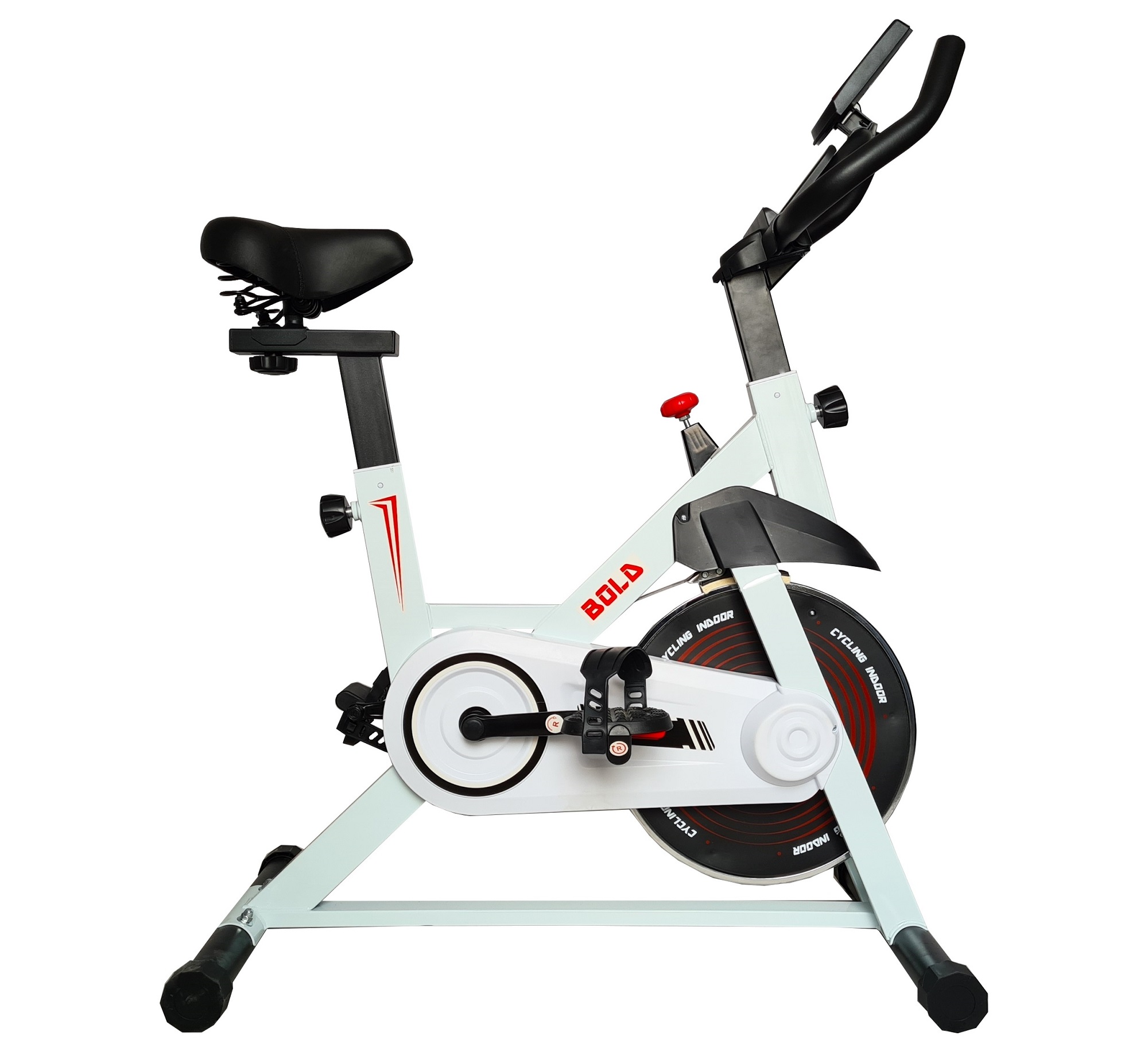 Bicicleta Jaguar BOLD color Blanco para Ejercicio Estática Fitness 8 K Rueda Inercia