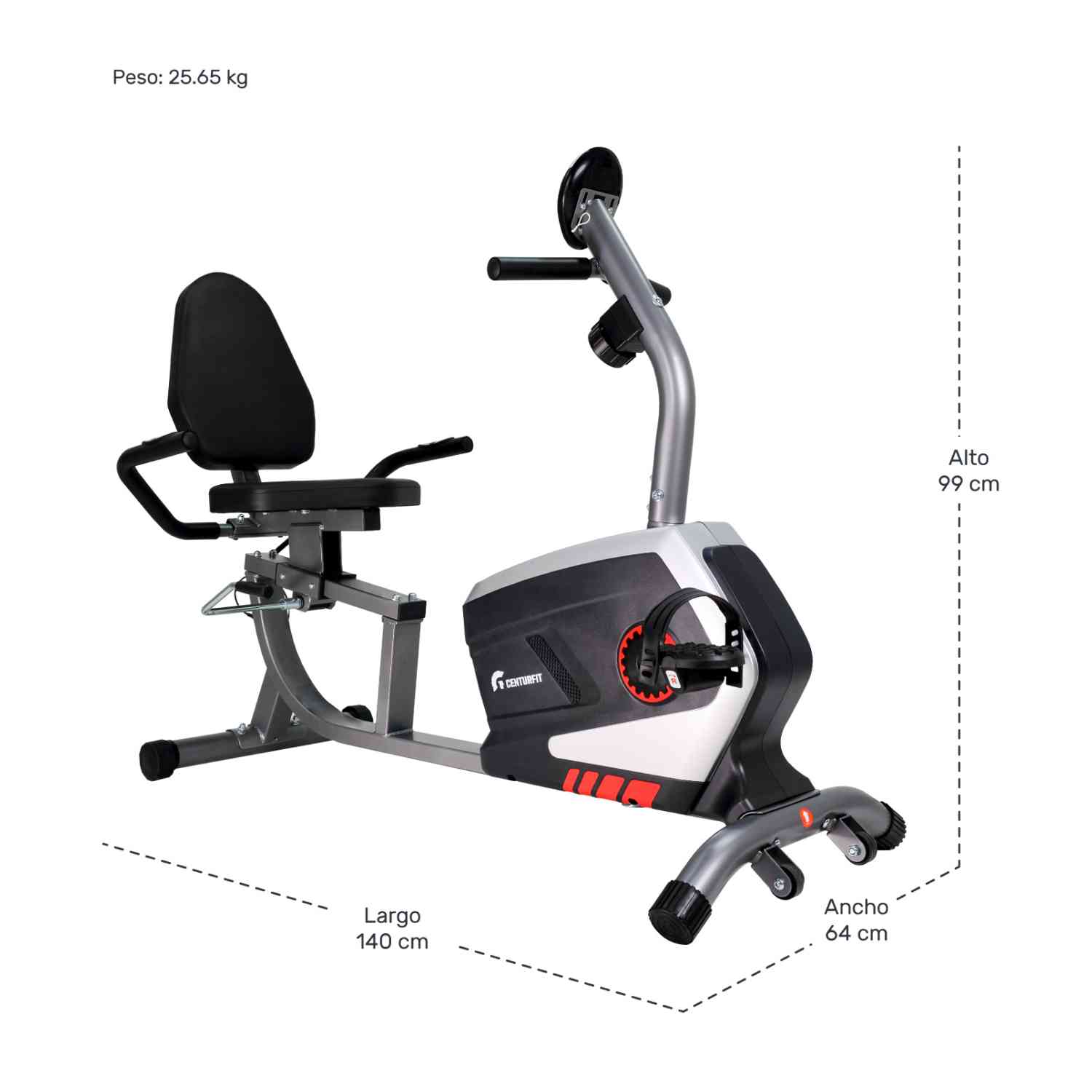 Foto 4 pulgar | Bicicleta Fija Centurfit Magnética Horizontal Reclinada Con Monitor