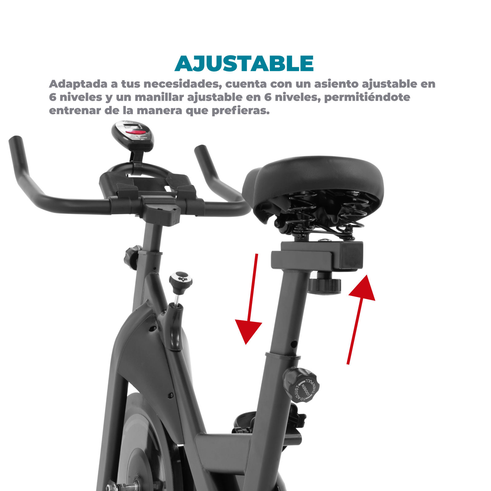 Foto 6 pulgar | Bicicleta Estática Altera Noir Negra con Asiento y Manubrio Ajustables Capacidad 100 kg