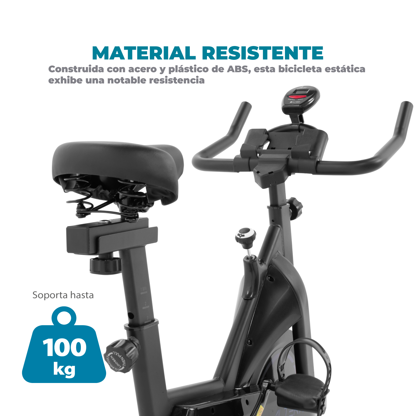 Foto 7 pulgar | Bicicleta Estática Altera Noir Negra con Asiento y Manubrio Ajustables Capacidad 100 kg