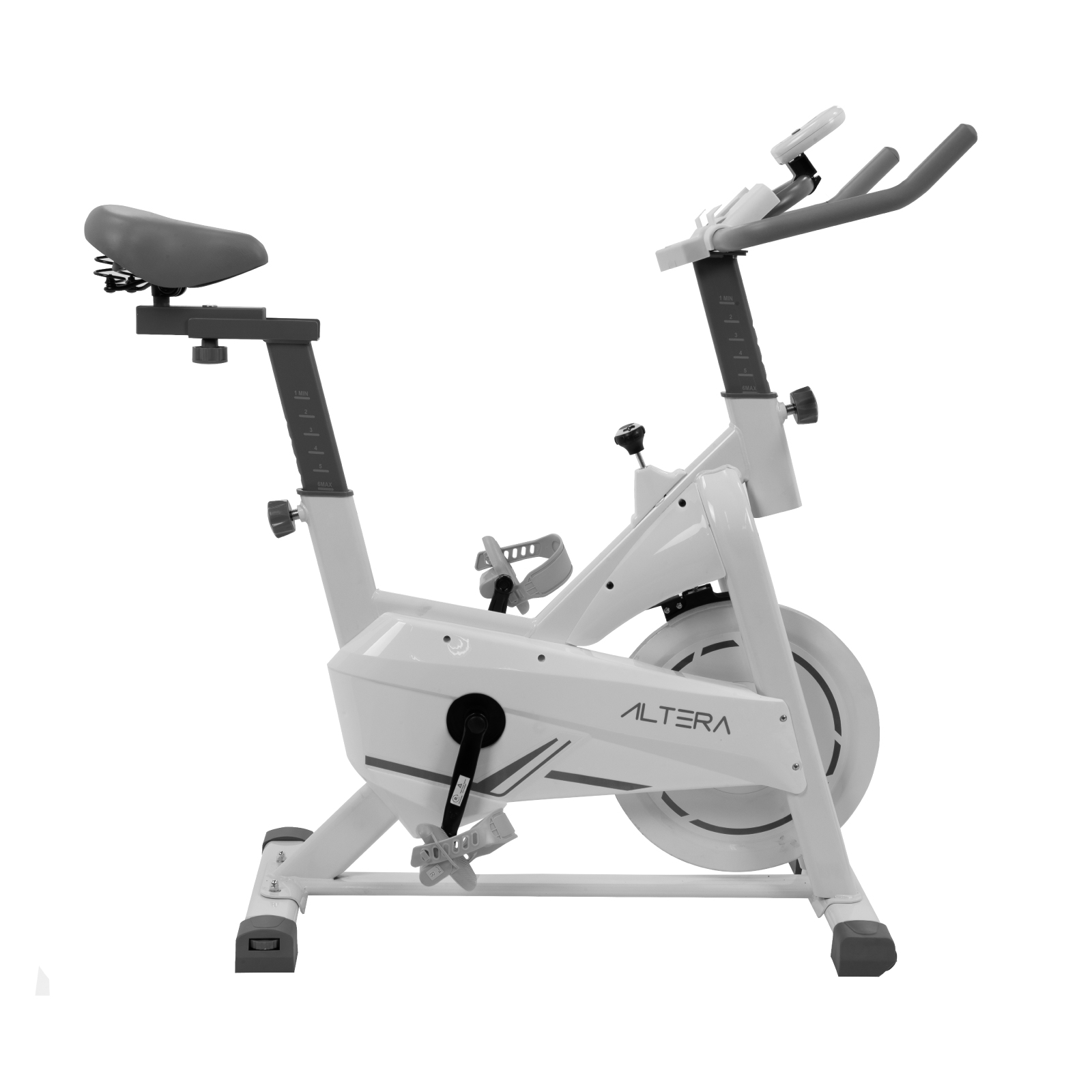 Bicicleta Estática Altera Blanche Spinning C/ Asiento Y Manubrio Ajustable Capacidad 100 Kg Color Blanco