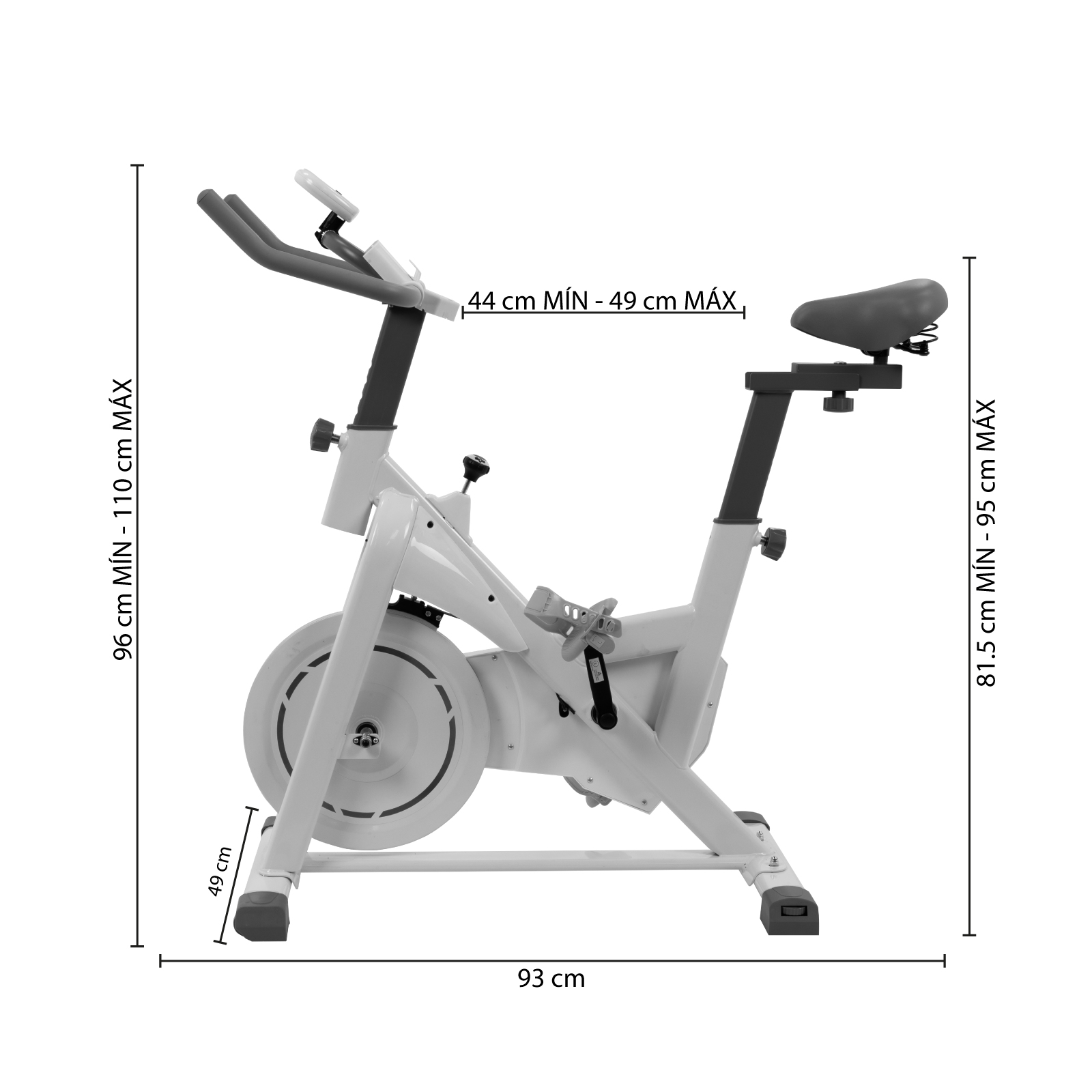 Foto 3 pulgar | Bicicleta Estática Altera Blanche Spinning C/ Asiento Y Manubrio Ajustable Capacidad 100 Kg Color Blanco