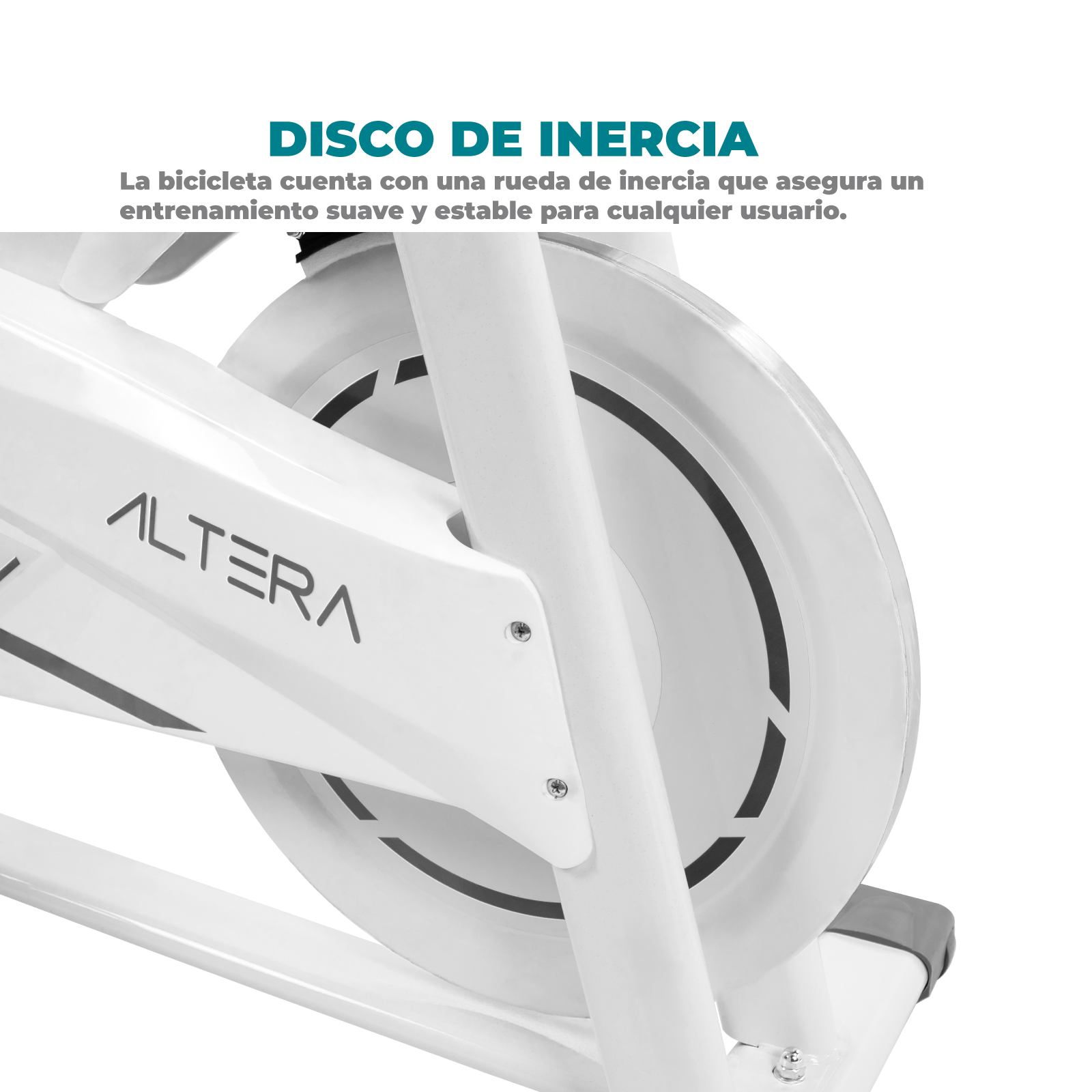 Foto 9 pulgar | Bicicleta Estática Altera Blanche Spinning C/ Asiento Y Manubrio Ajustable Capacidad 100 Kg Color Blanco