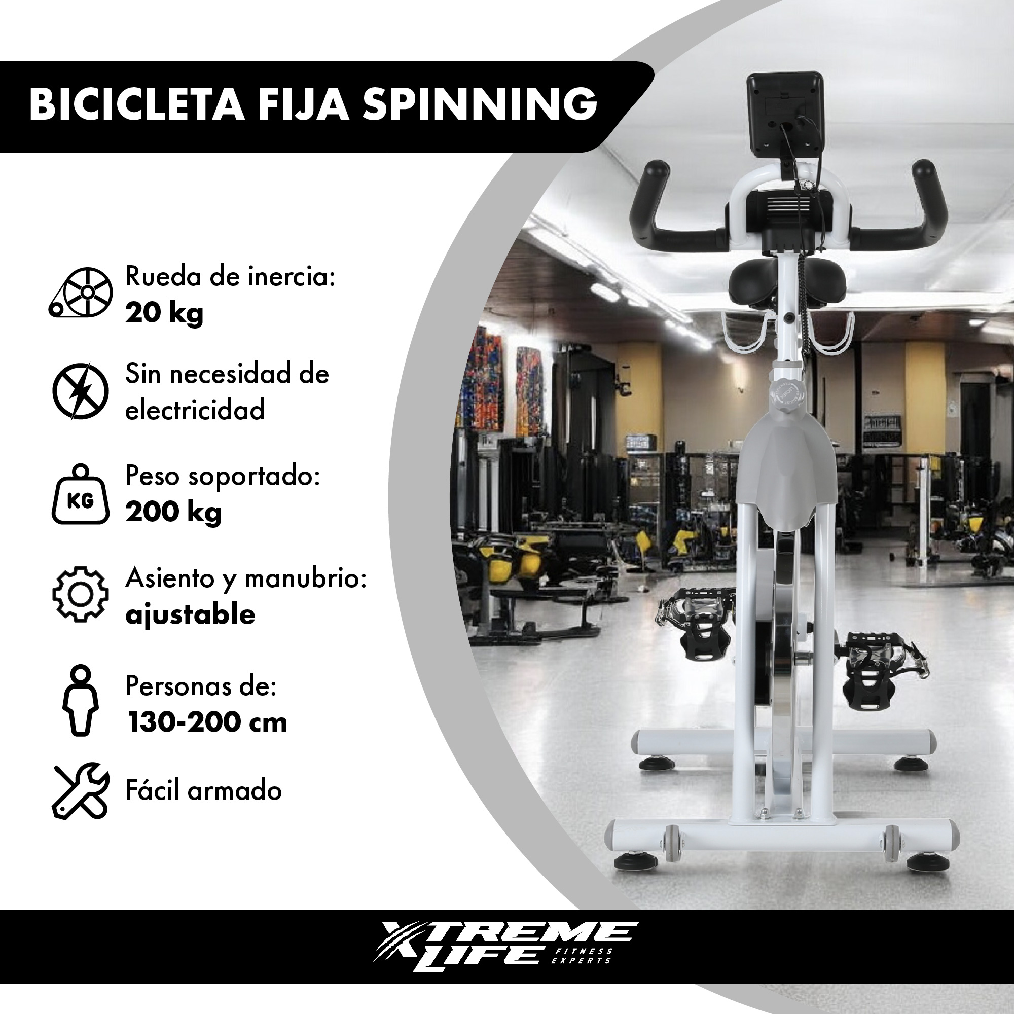 Foto 3 pulgar | Bicicleta Fija De Spinning Xtreme Life 20 Kg