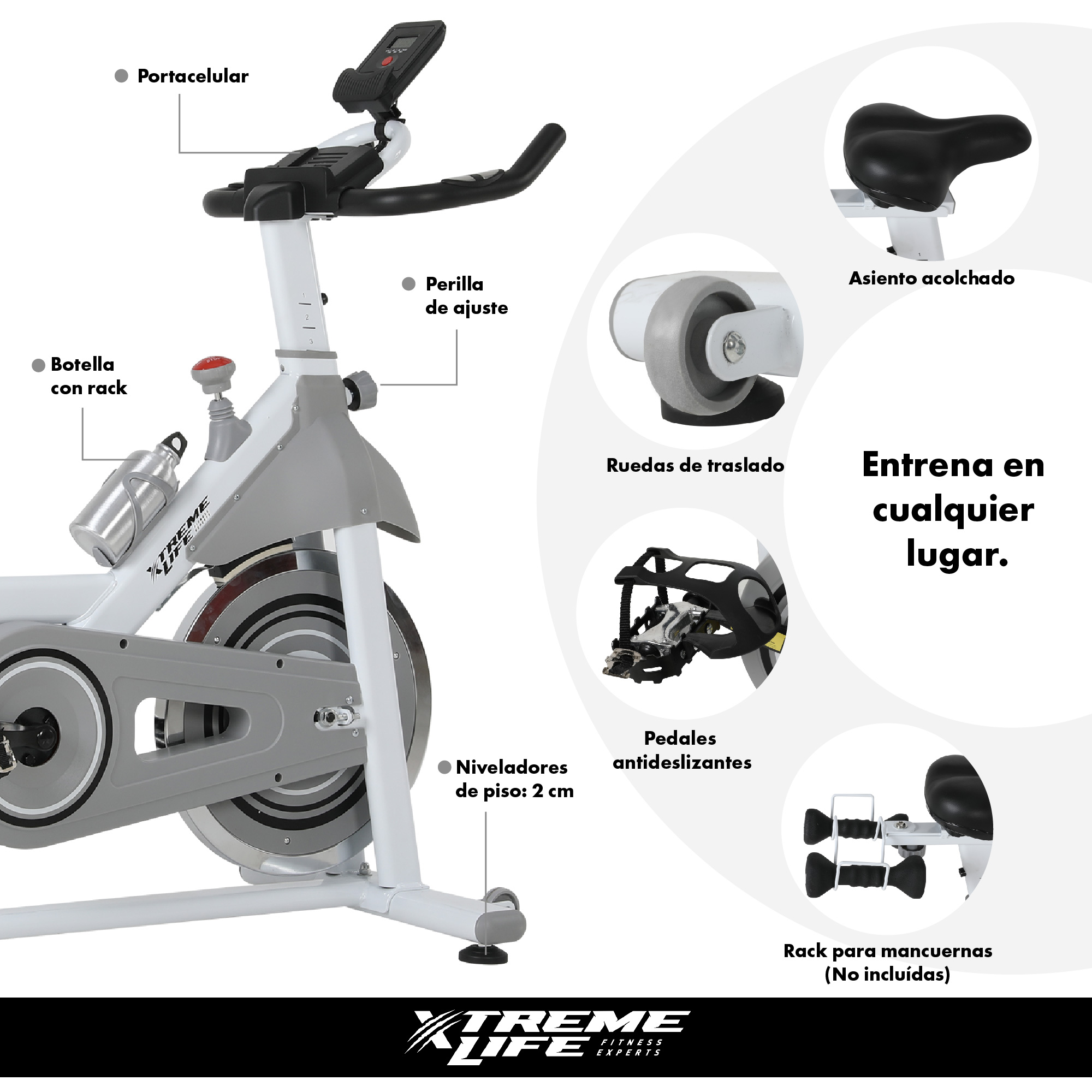 Foto 6 | Bicicleta Fija De Spinning Xtreme Life 20 Kg