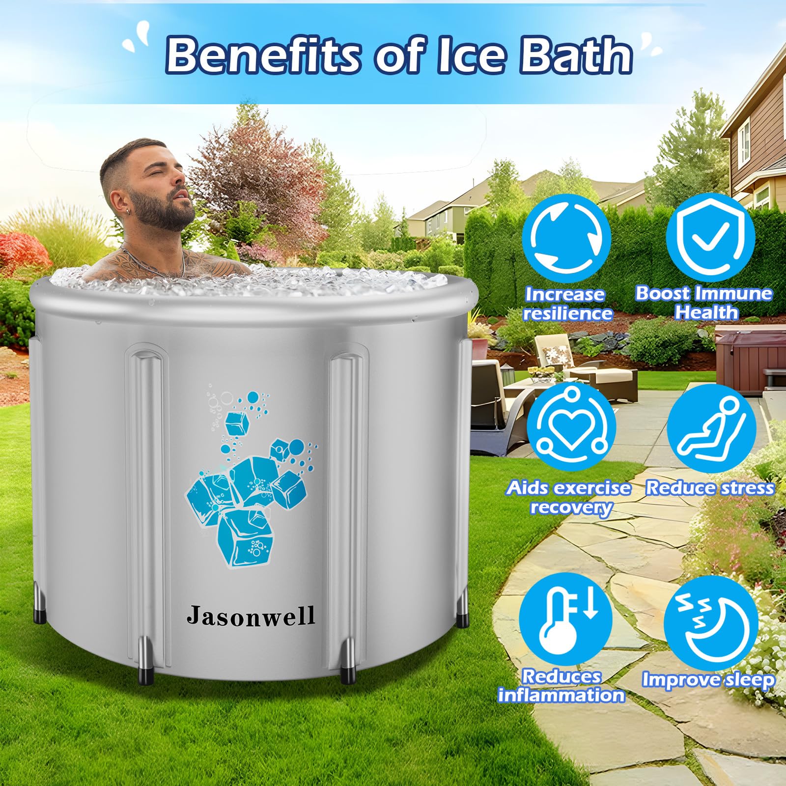 Foto 2 | Bañera De Hielo Jasonwell Para Atletas, Terapia De Agua Fría - Venta Internacional.